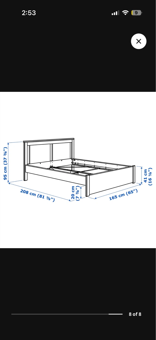 IKEA SONGESAND Queen Bed Frame, White - photo 3