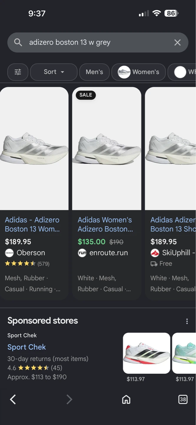 Adidas Boston 13 women 9 grey running shoes - photo 2