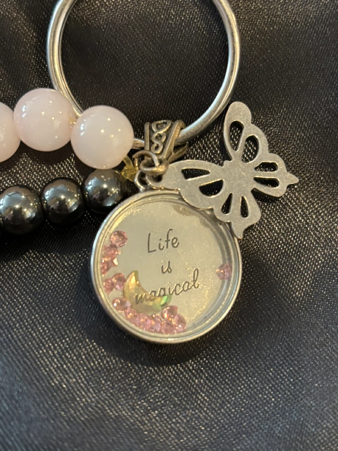 Life is Magical Beaded Keychain with Butterfly Charm - photo 3