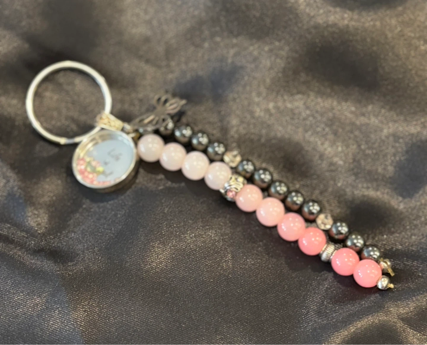 Life is Magical Beaded Keychain with Butterfly Charm
