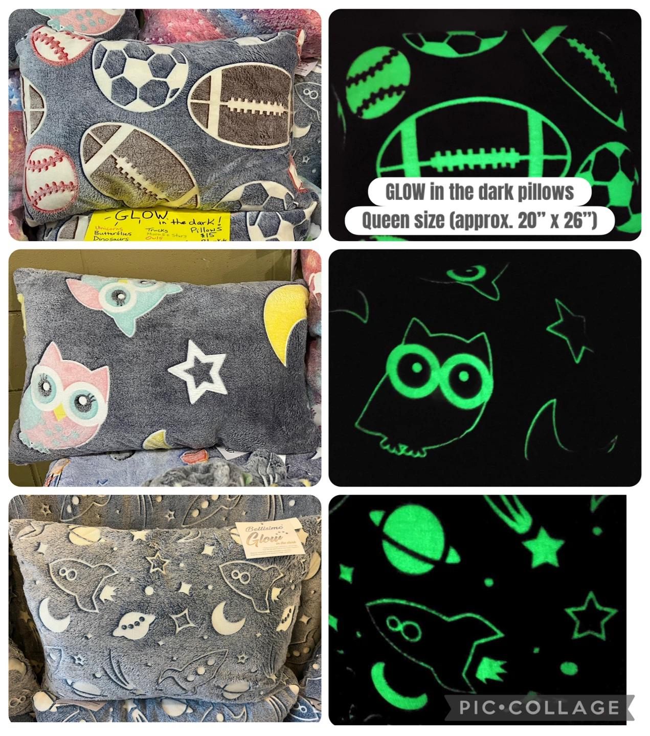 NEW Glow in the Dark Queen Size Pillows - $15 each - photo 2