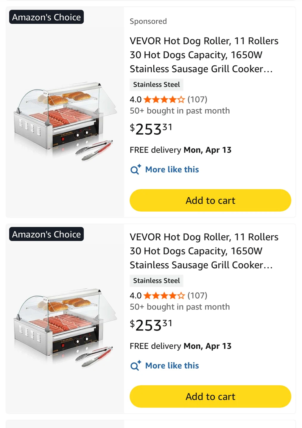 VIVO Seven Roller Electric Hot Dog with sanitation hood - photo 3
