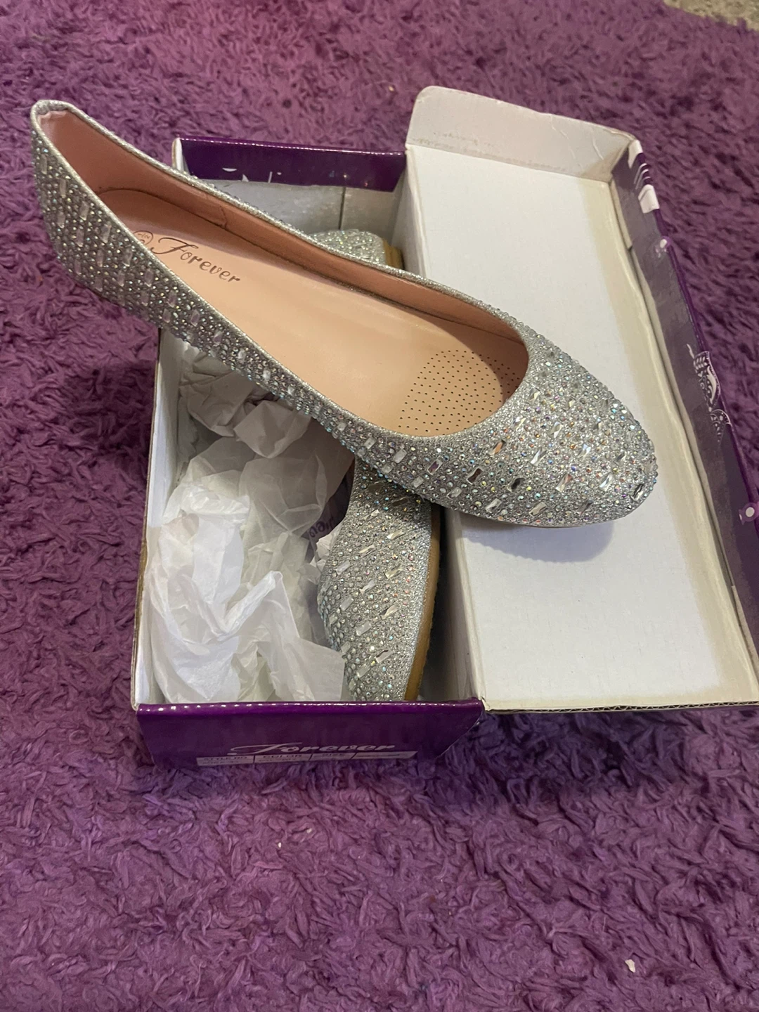 Forever Sparkling Ballet Flats with Rhinestones