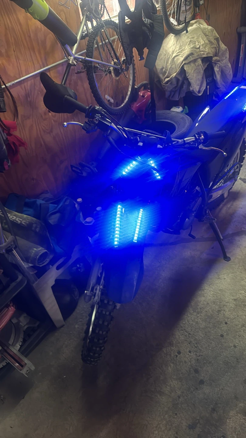 Yamaha Dirt Bike with Custom Blue LED Lights - photo 3