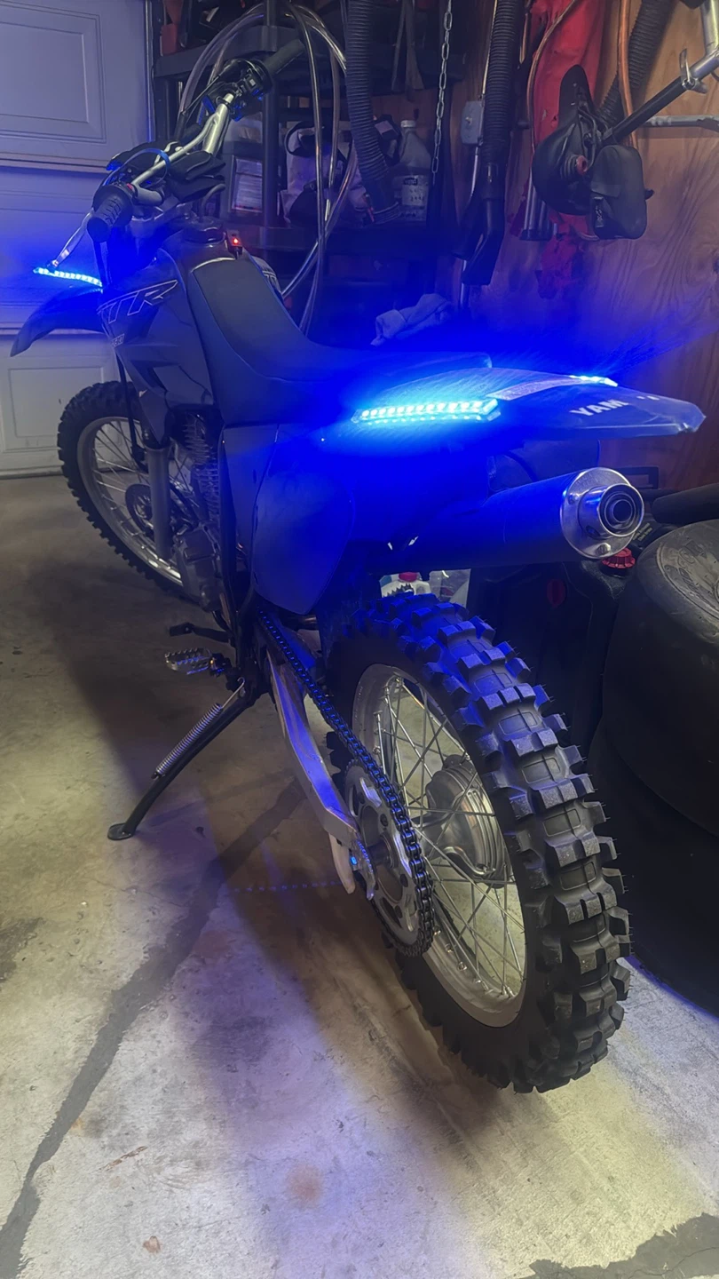 Yamaha Dirt Bike with Custom Blue LED Lights