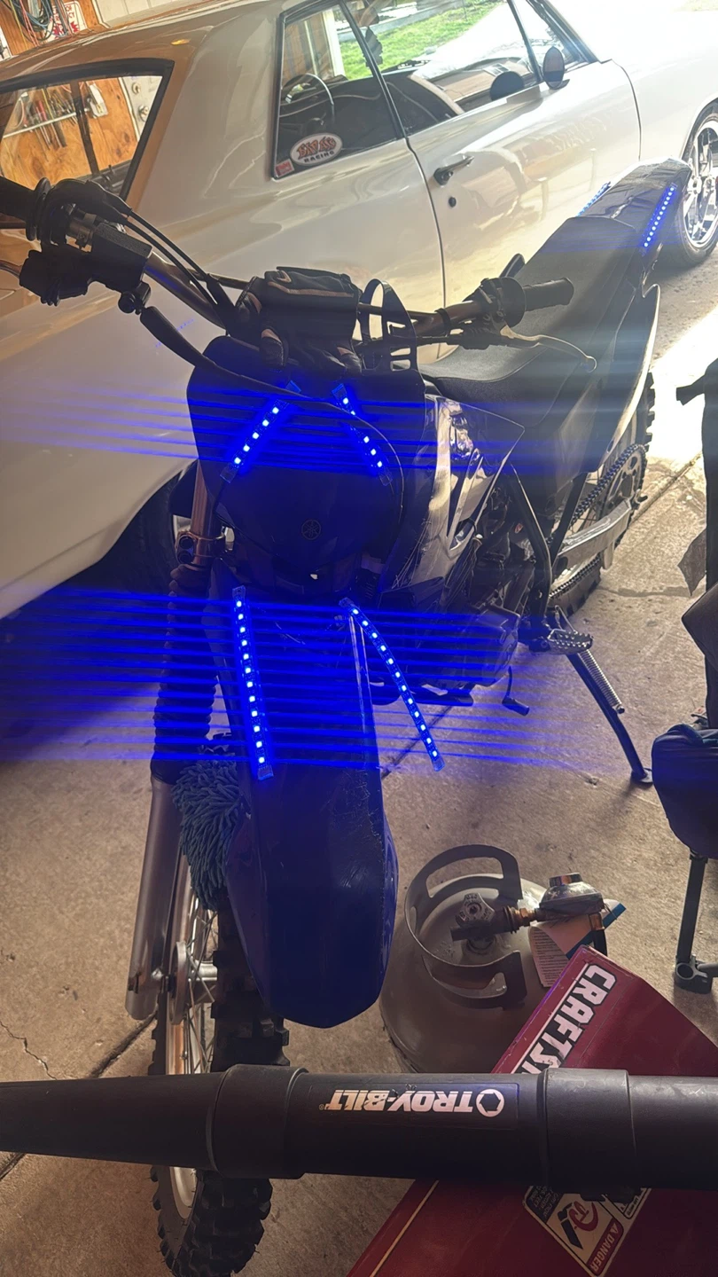 Yamaha Dirt Bike with Custom Blue LED Lights - photo 4