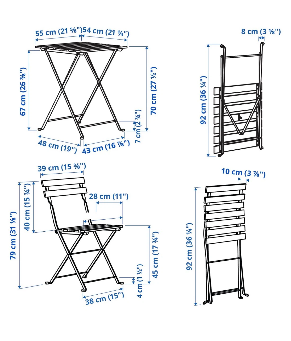 IKEA Outdoor Folding Table and Chairs Set - photo 3