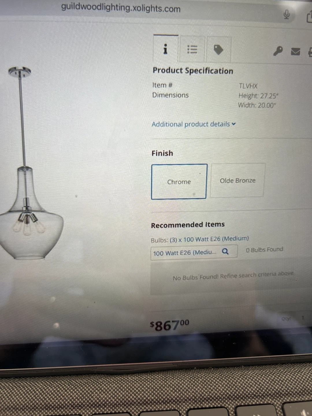 Everly 27.5" Pendant Light Fixture - photo 3