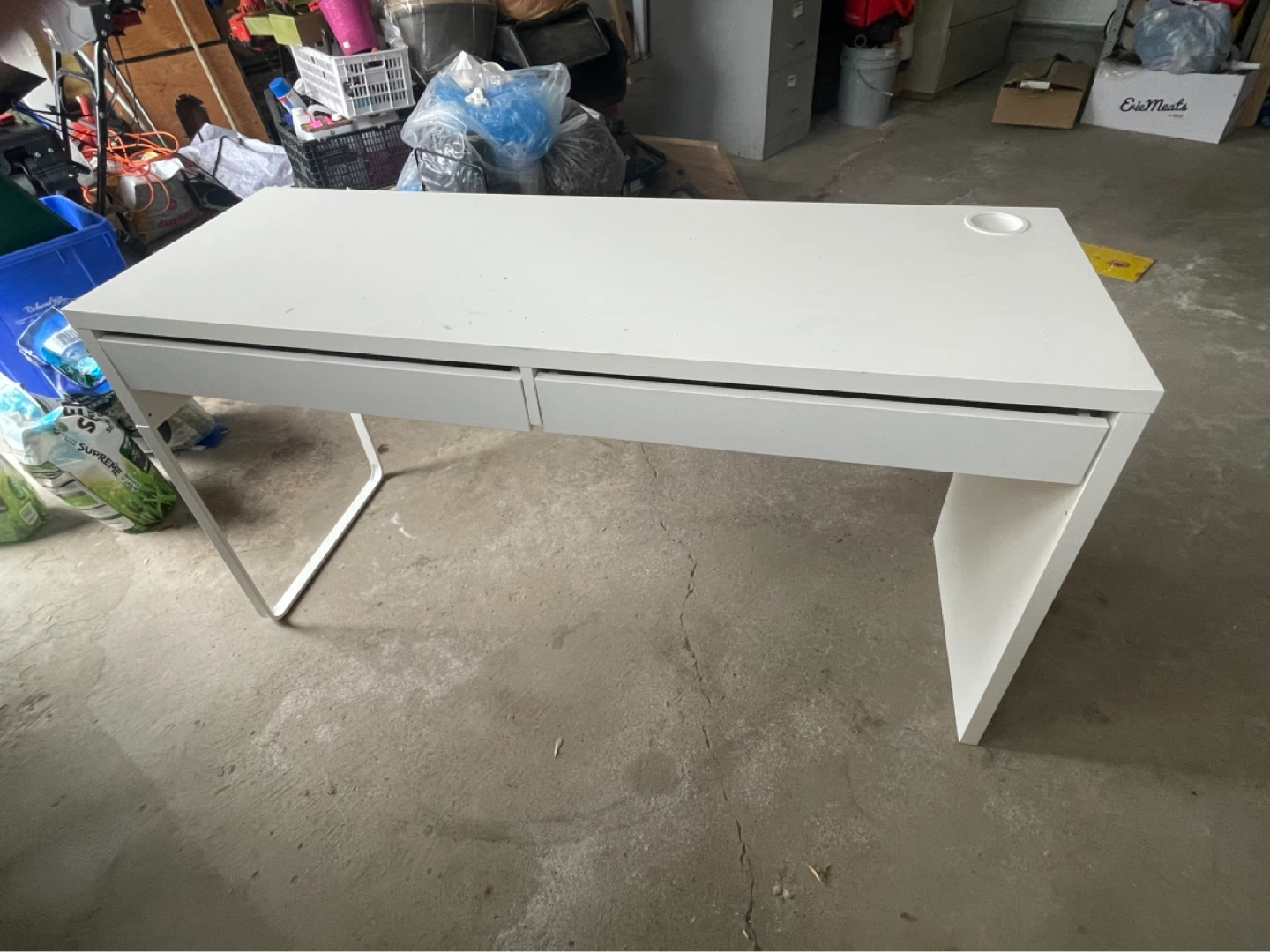 White Desk with Two Drawers - photo 2