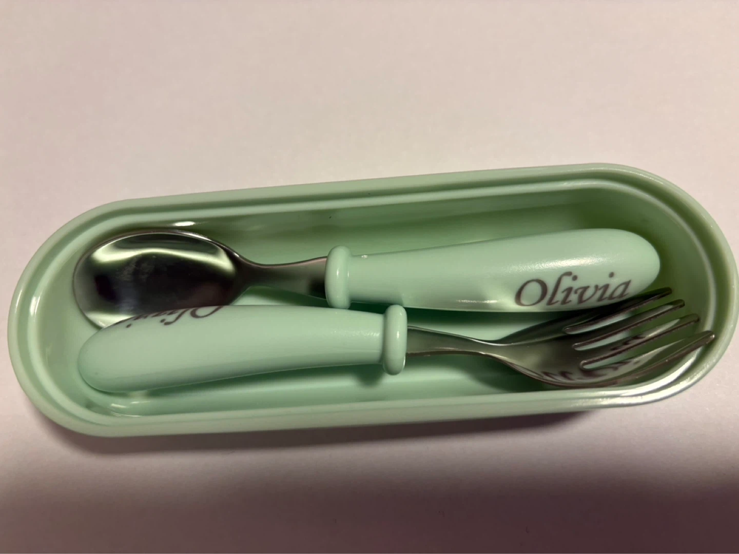 Personalized Children's Cutlery Set with Case - Olivia - photo 2