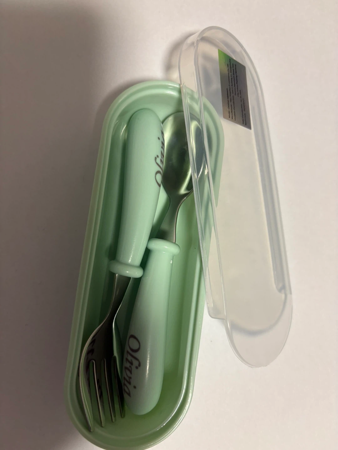 Personalized Children's Cutlery Set with Case - Olivia - photo 4