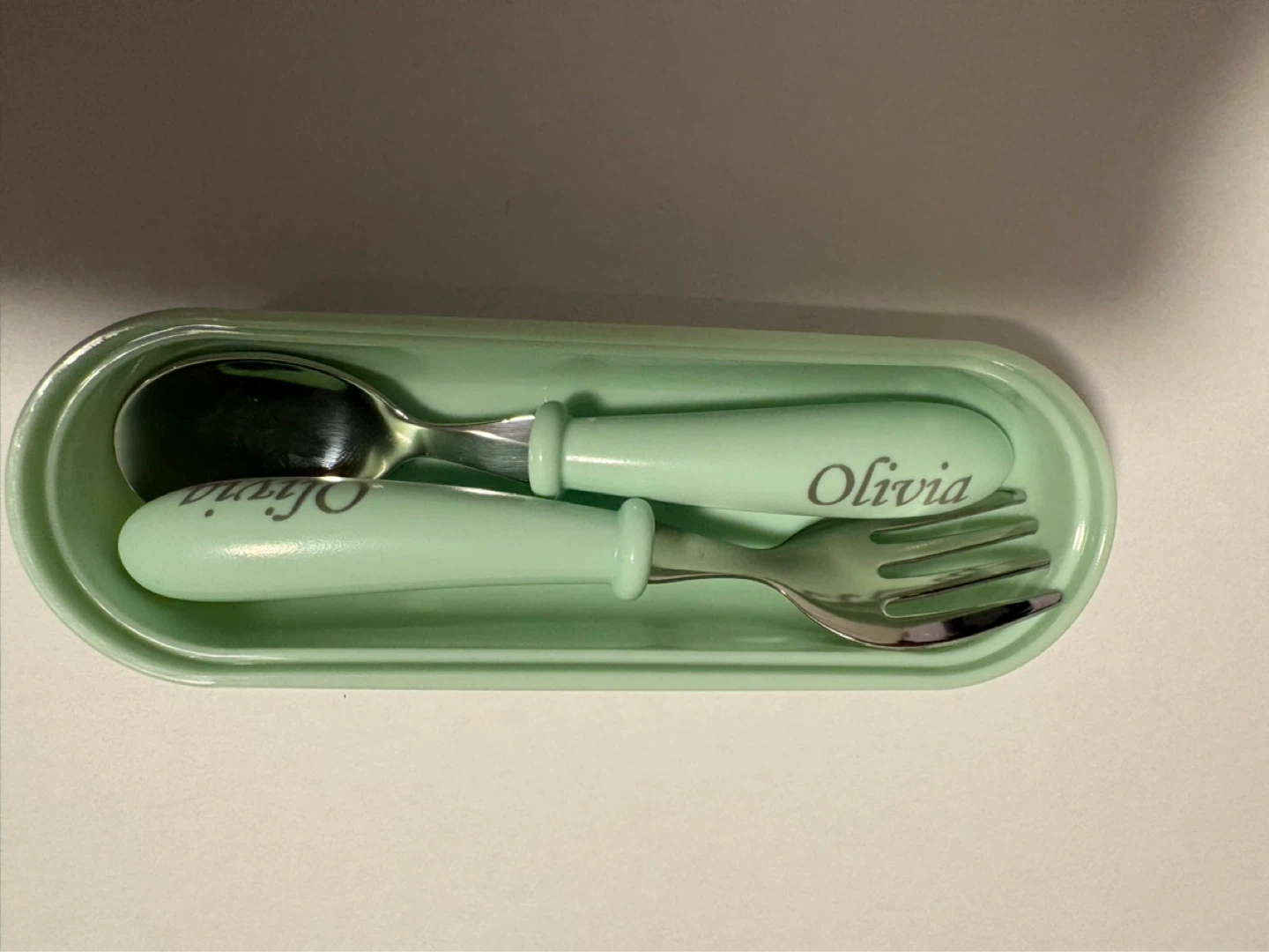 Personalized Children's Cutlery Set with Case - Olivia