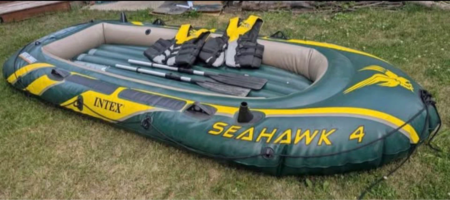 Intex Seahawk 4 Inflatable Boat Set with Oars and Pump - photo 2