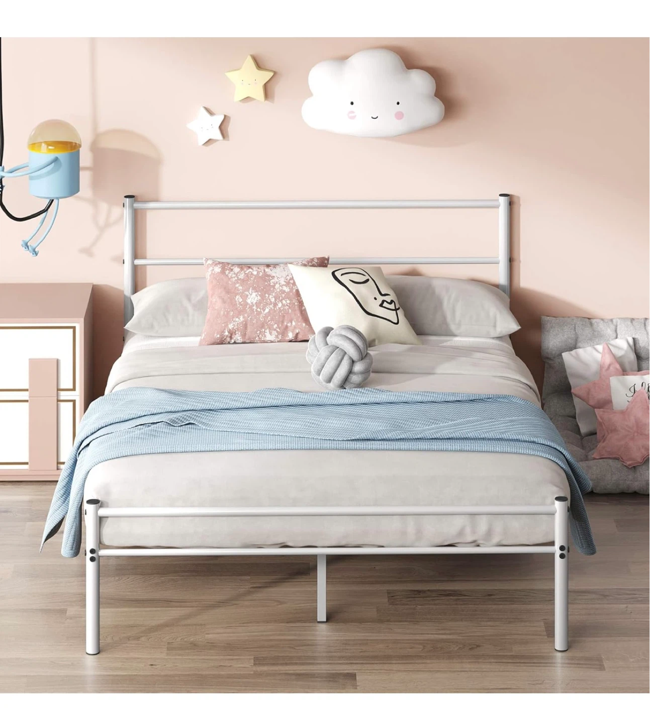 White Metal Twin Bed Frame - photo 2