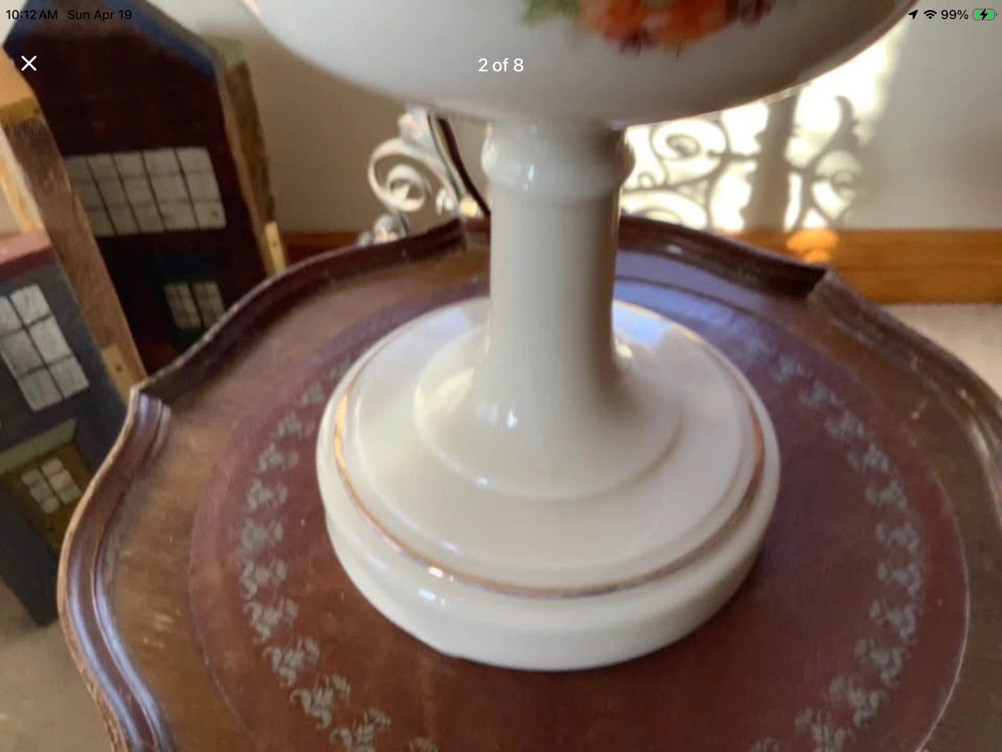 Vt Aladdin Model B Decalomania Alacite Ivory Glass Lamp 🐞 - photo 2