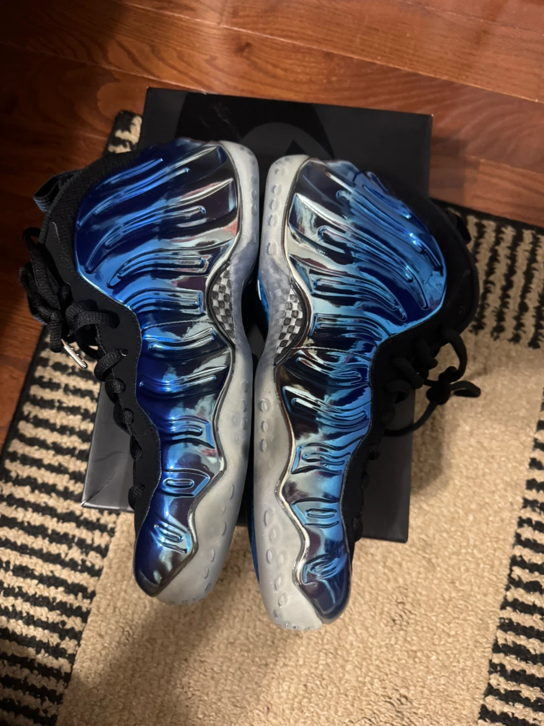 Nike Air Foamposite One PRM "Blue Mirror" Mens Basketball Shoes - photo 2