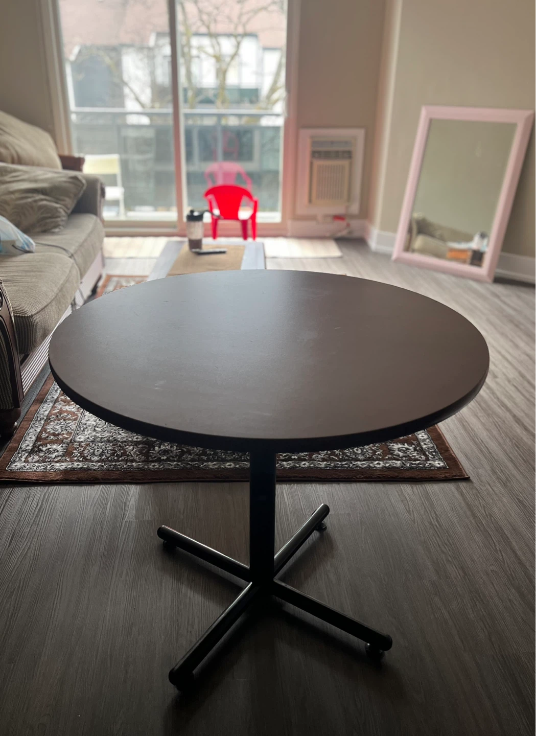 Round Pedestal Dining Table 90 cm – Heavy Wood Top – Very Stable