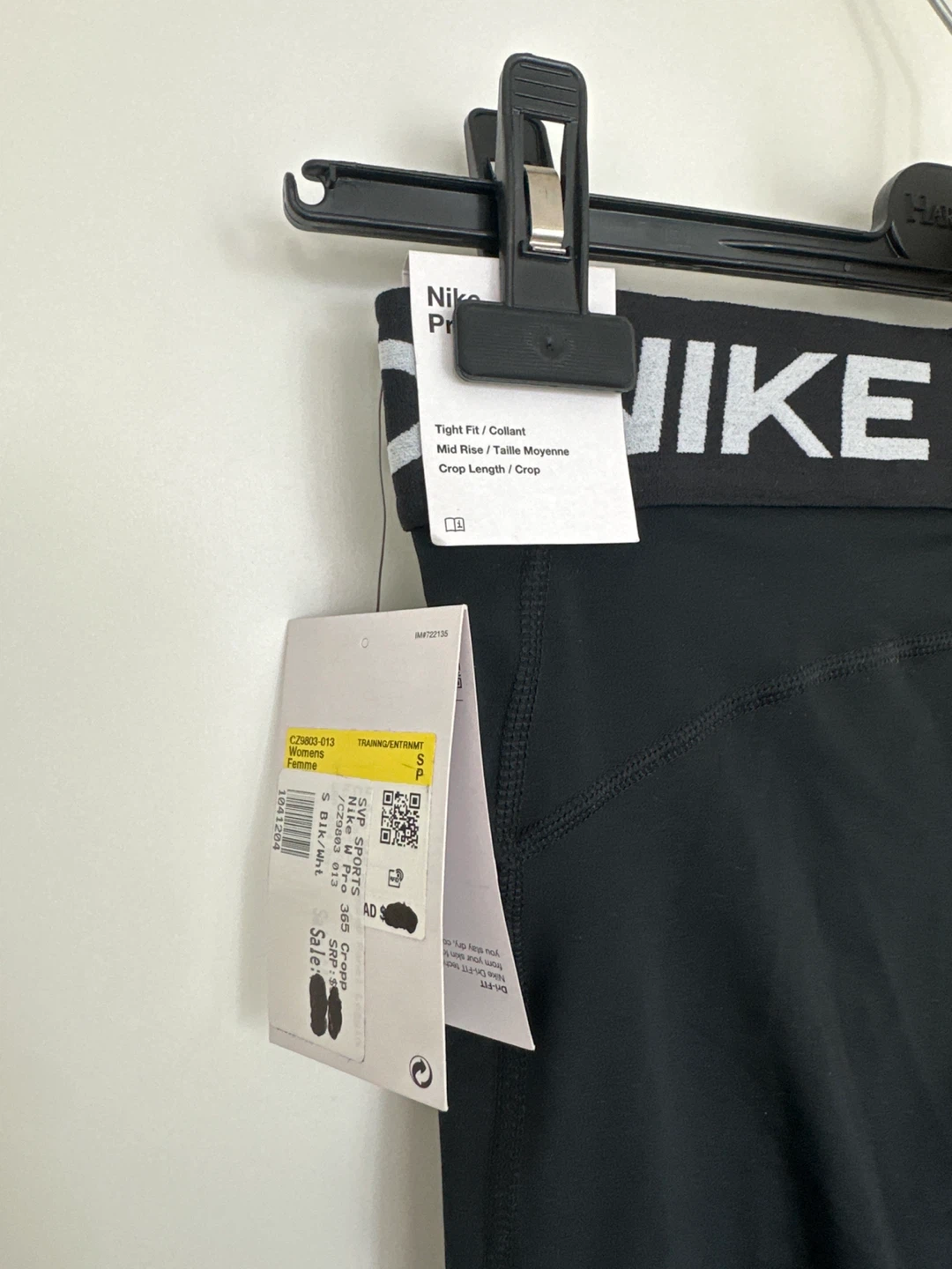 Nike Pro Women's Black Crop Leggings Size S - photo 3