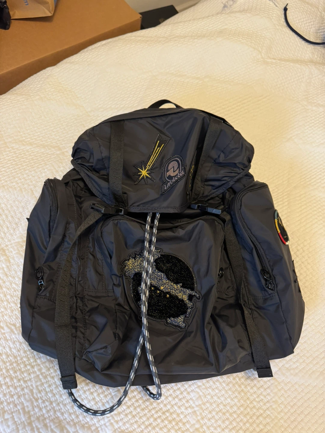 Invicta Black Backpack with Space Themed Patches