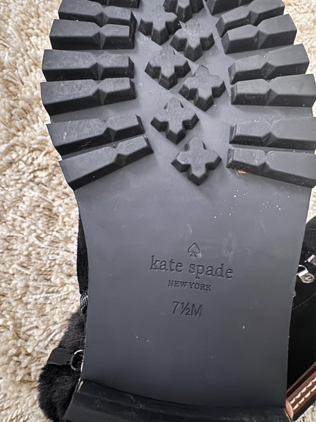 Kate Spade Black Suede Fur Trim Winter Boots - Size 7 1/2 - photo 5