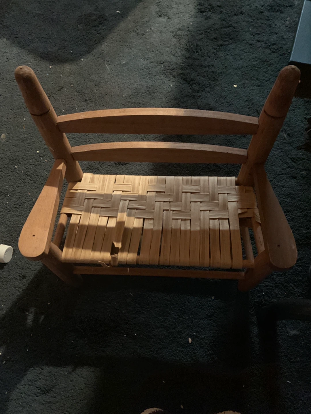 Wooden vintage doll chair