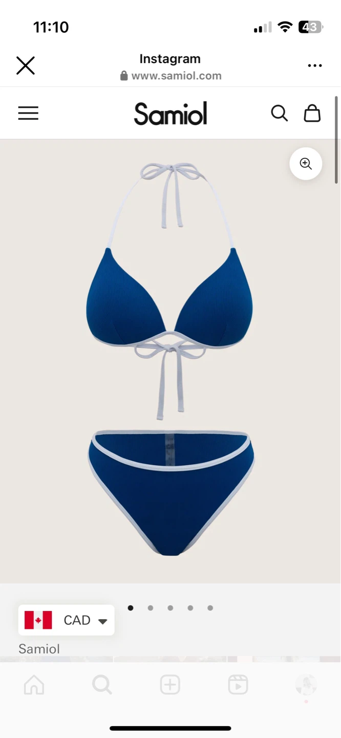 Samiol Royal Blue Contrast Bikini Set - Small