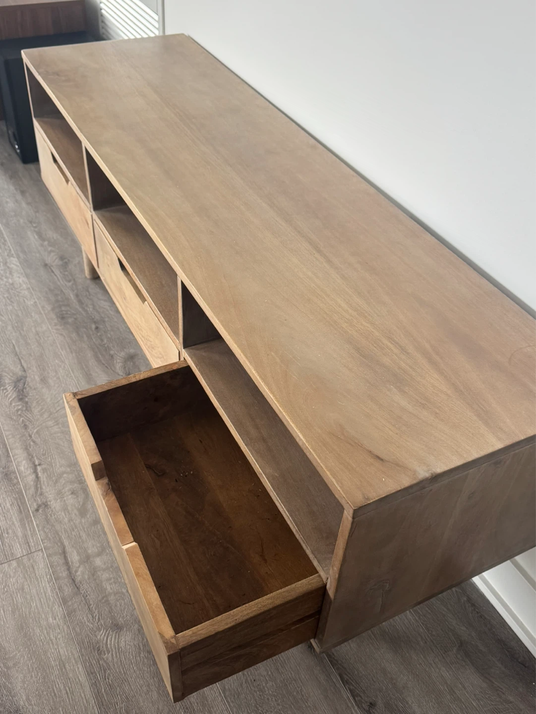 Acacia Wood TV console with 3 drawers - photo 3