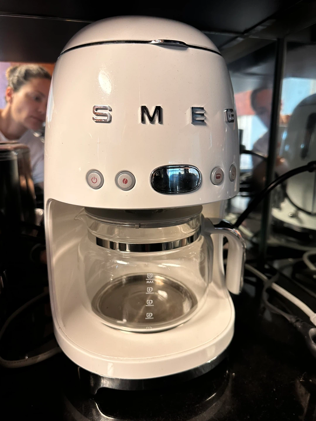 White SMEG Drip Coffee Maker