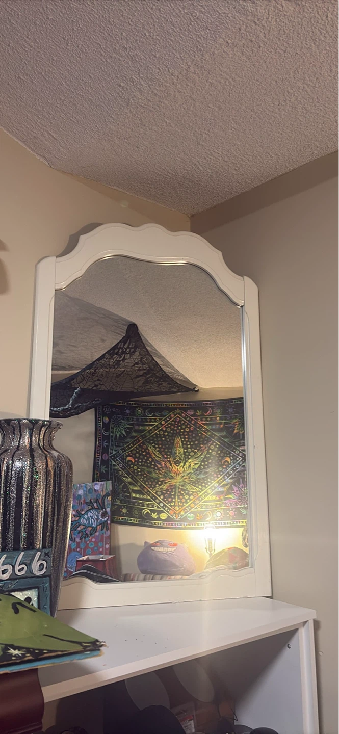 White Arch Top Mirror