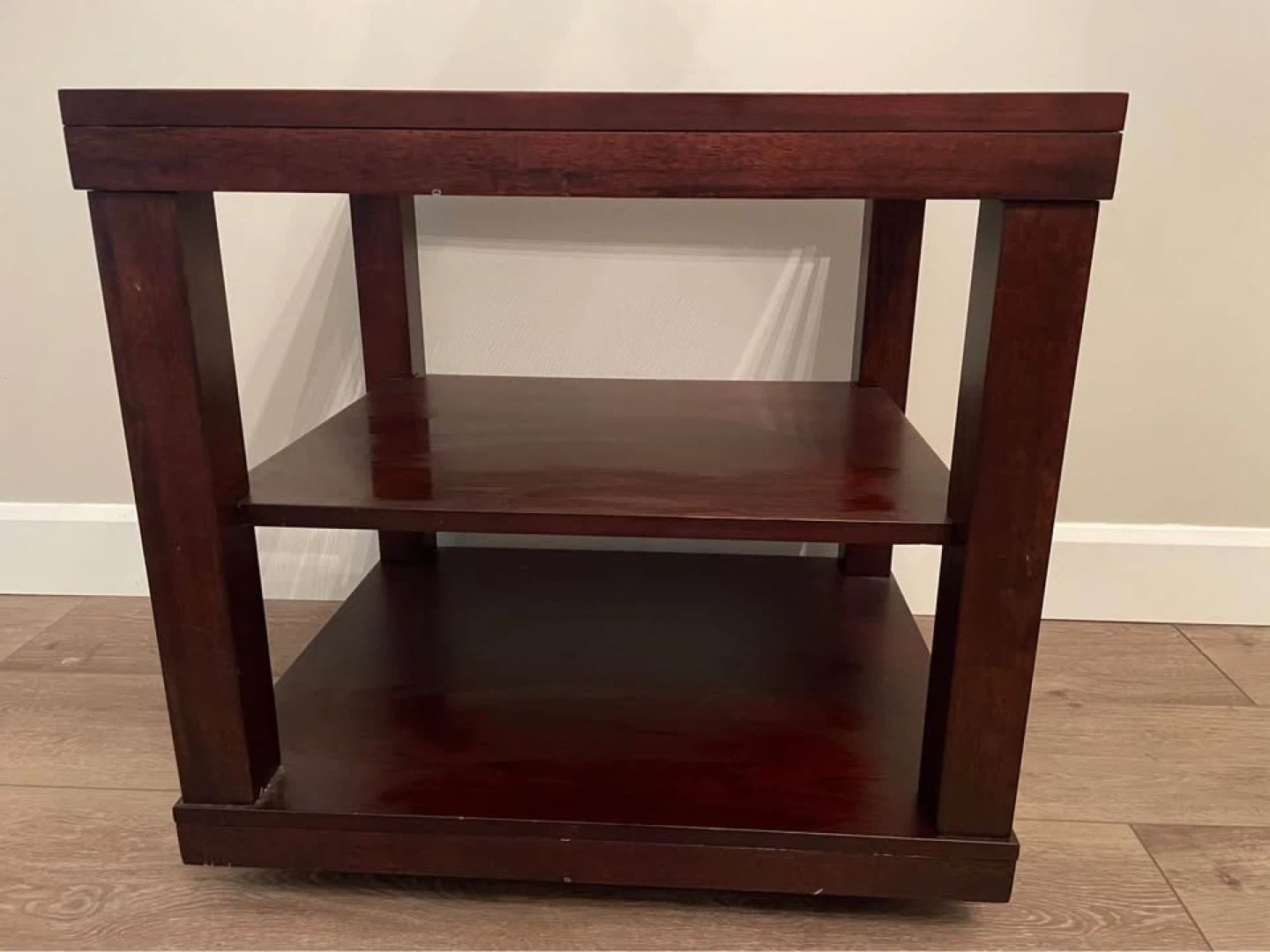 Free Wooden End Table with Glass Top