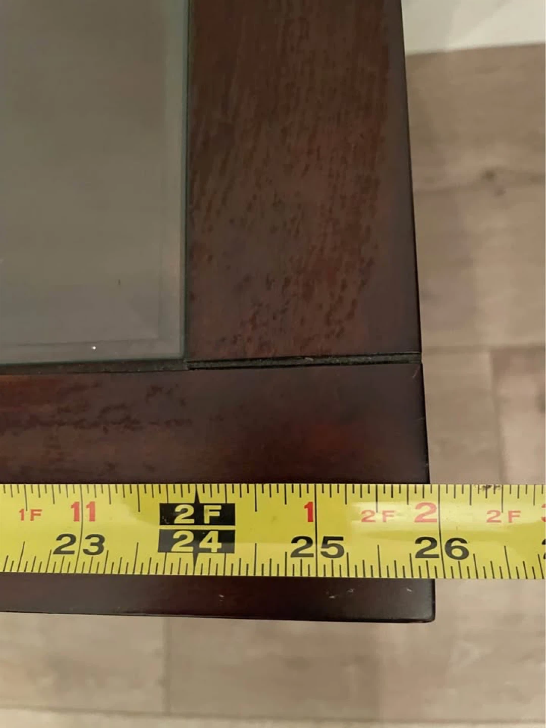 Free Wooden End Table with Glass Top - photo 3