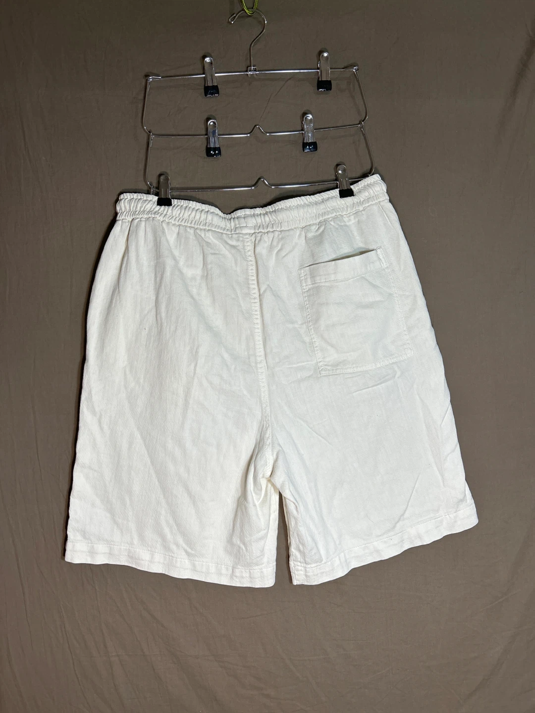 Zara Off-White Elastic Waist Drawstring Shorts - L - photo 2