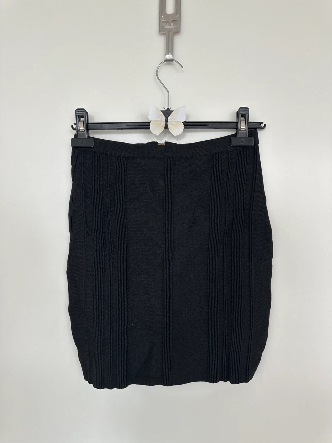 Guess Black Ribbed Mini Skirt Size M