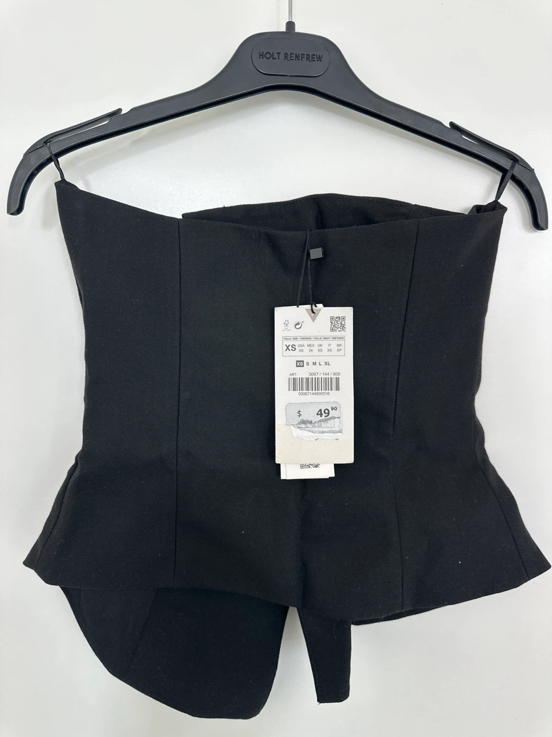 Zara Black Corset Top with zipper detailing - photo 4