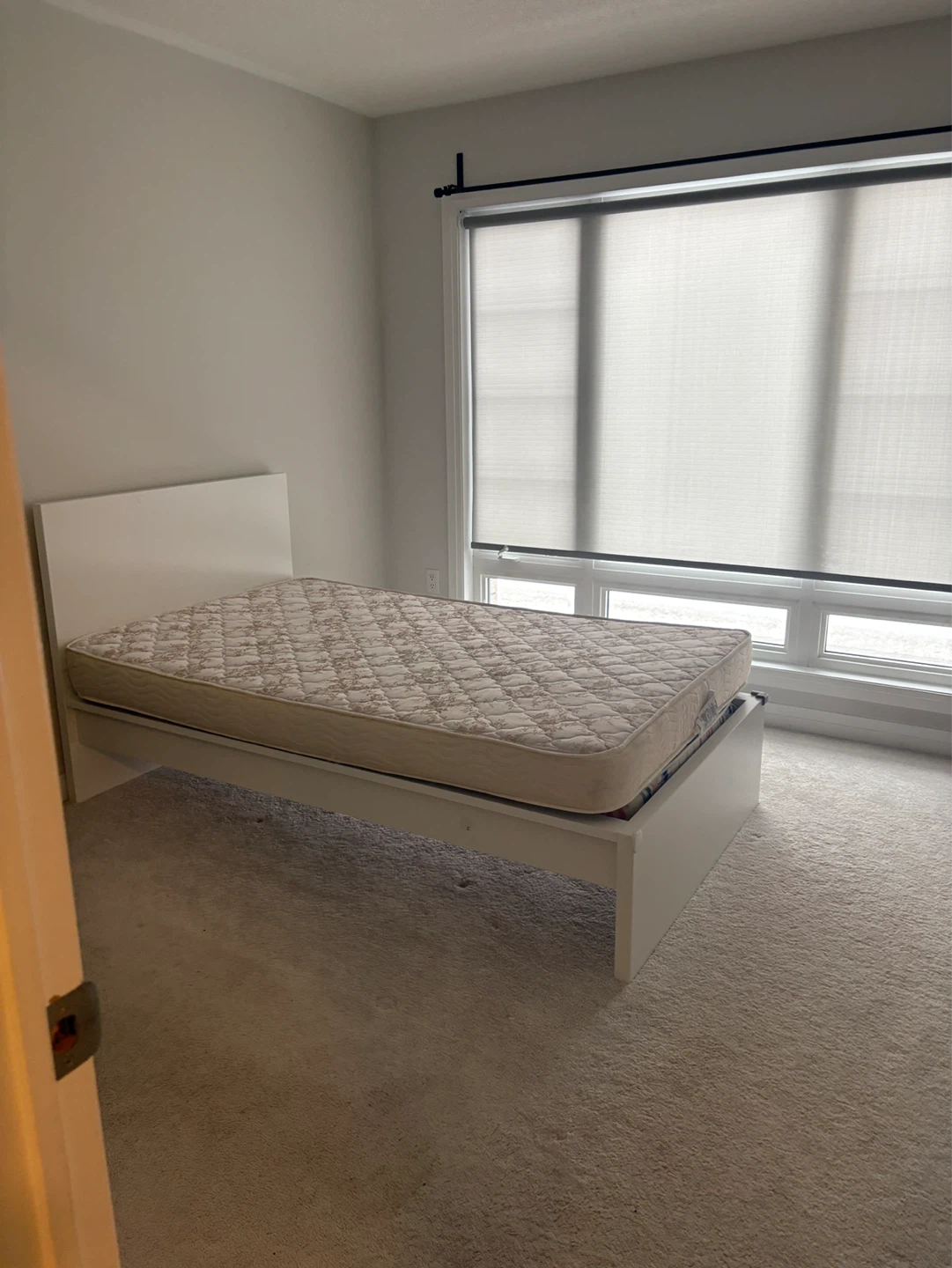 White Bed Frame with Mattress