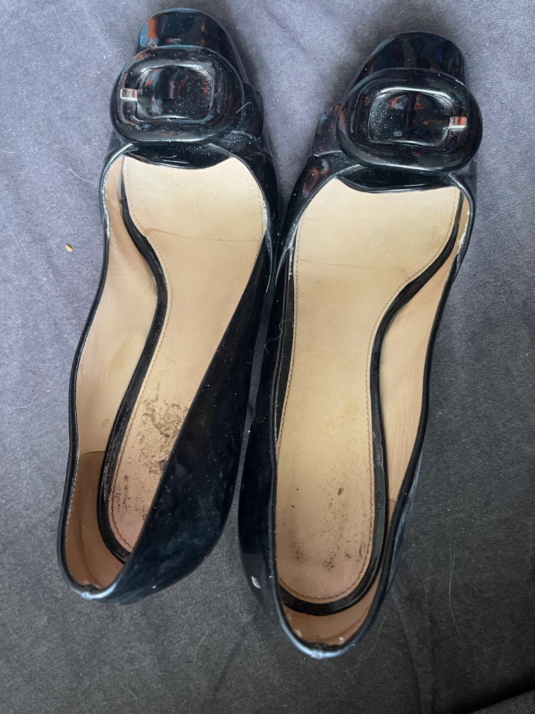Black Patent Heels with Buckle Detail - photo 3