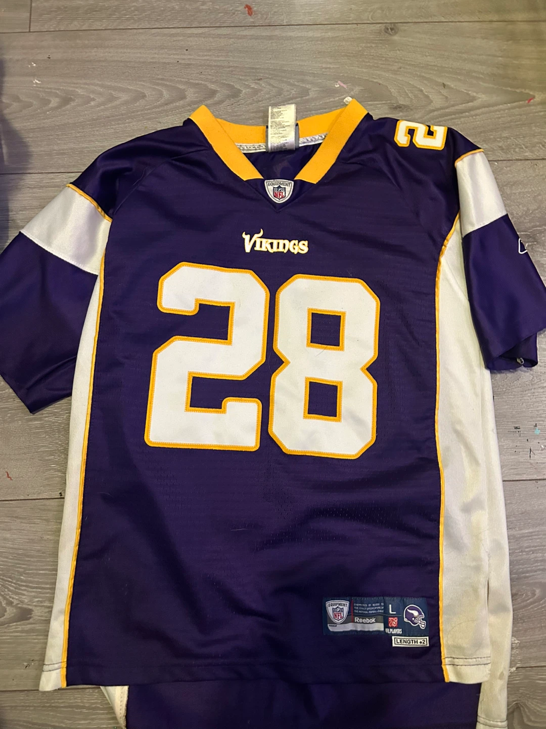 Reebok Minnesota Vikings Adrian Peterson #28 Jersey L