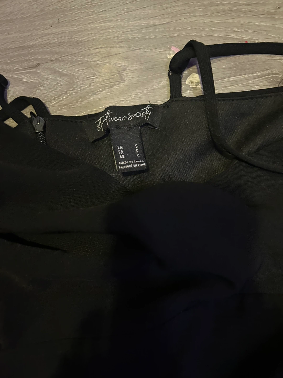 Black Spaghetti Strap Ruffle Wrap Dress - photo 3