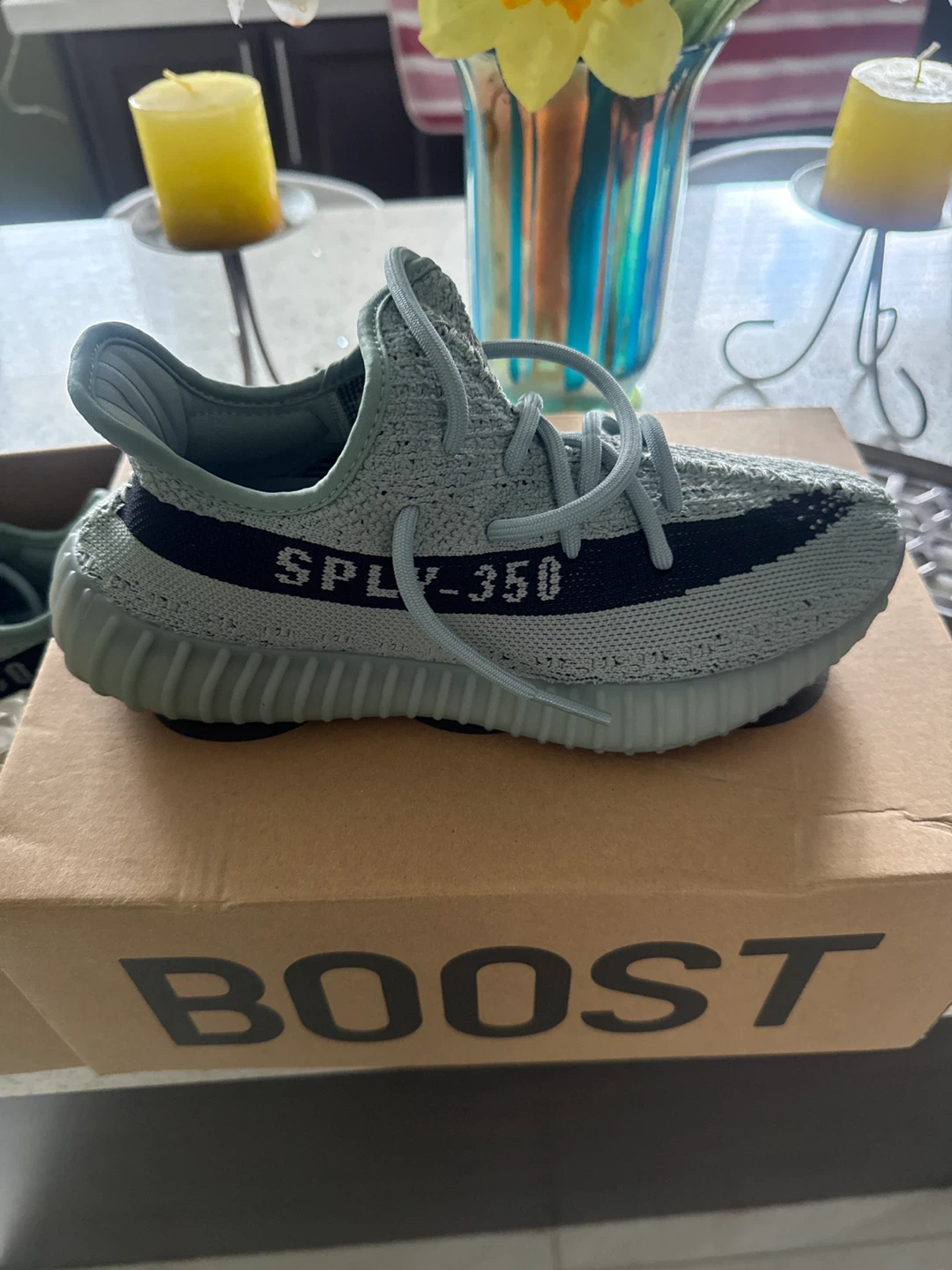 Adidas Yeezy Boost 350 V2 Salt/Crblck/Salt Sneakers US 5 - photo 2