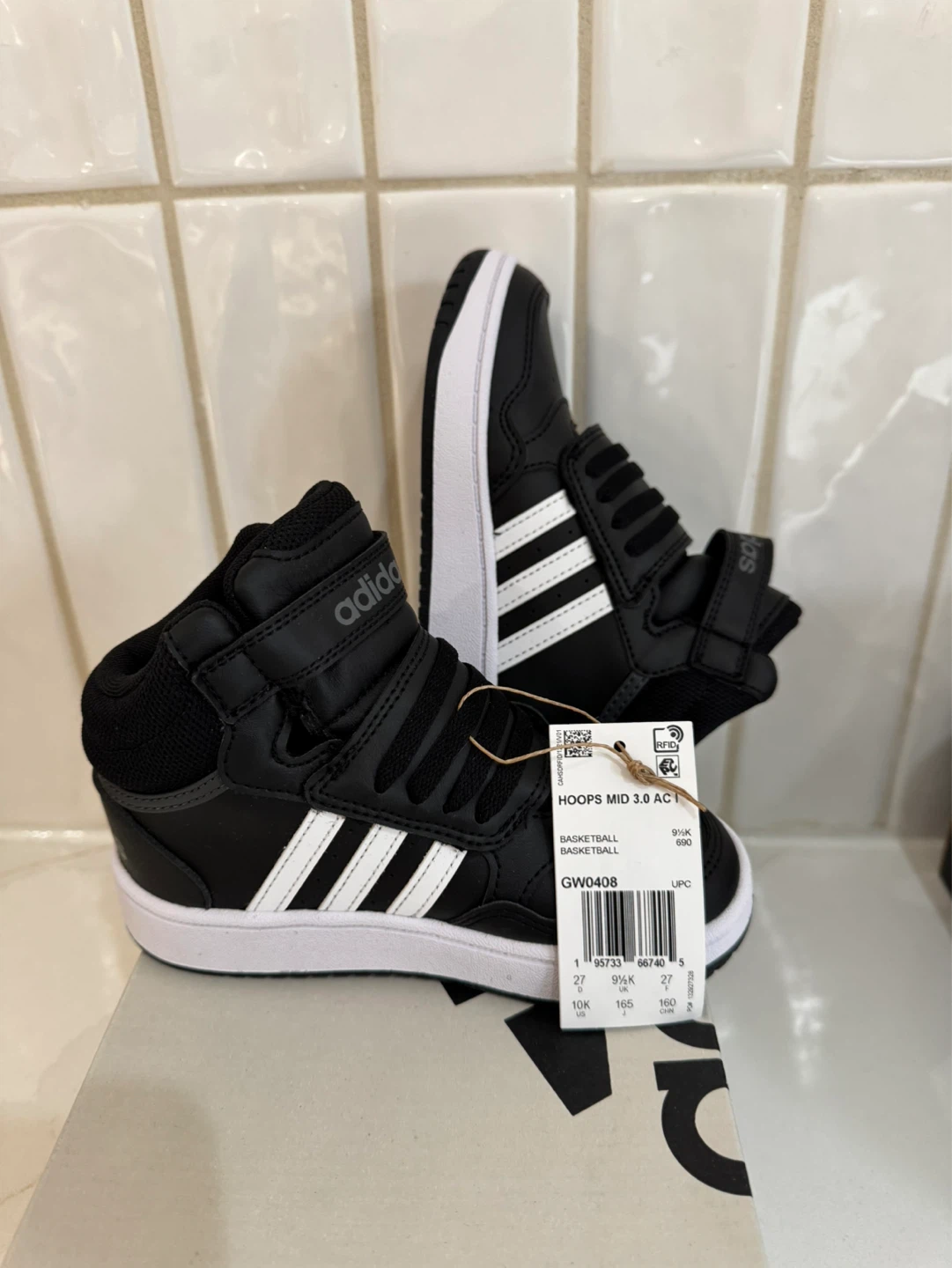 Adidas Hoops Mid 3.0 AC I Black Basketball Shoes - Size 9K