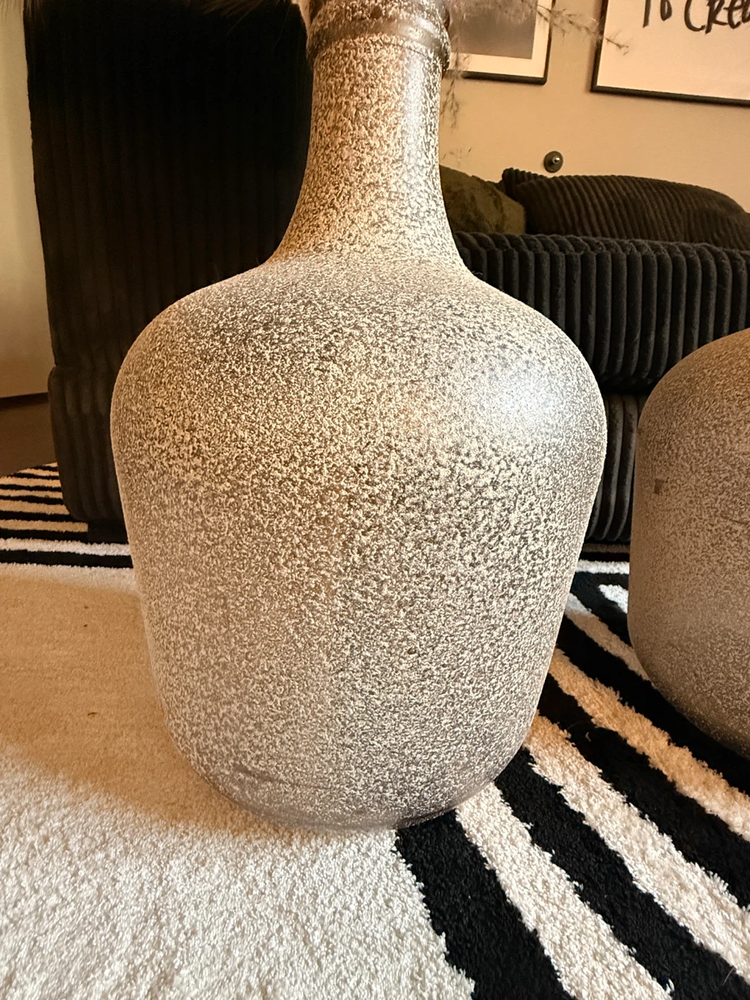 Set of 2 Decorative Vases with Faux Pampas Grass - photo 3