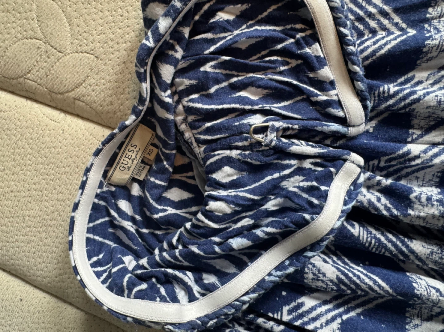 Guess Strapless Maxi Dress XS Blue Geometric Print - photo 4