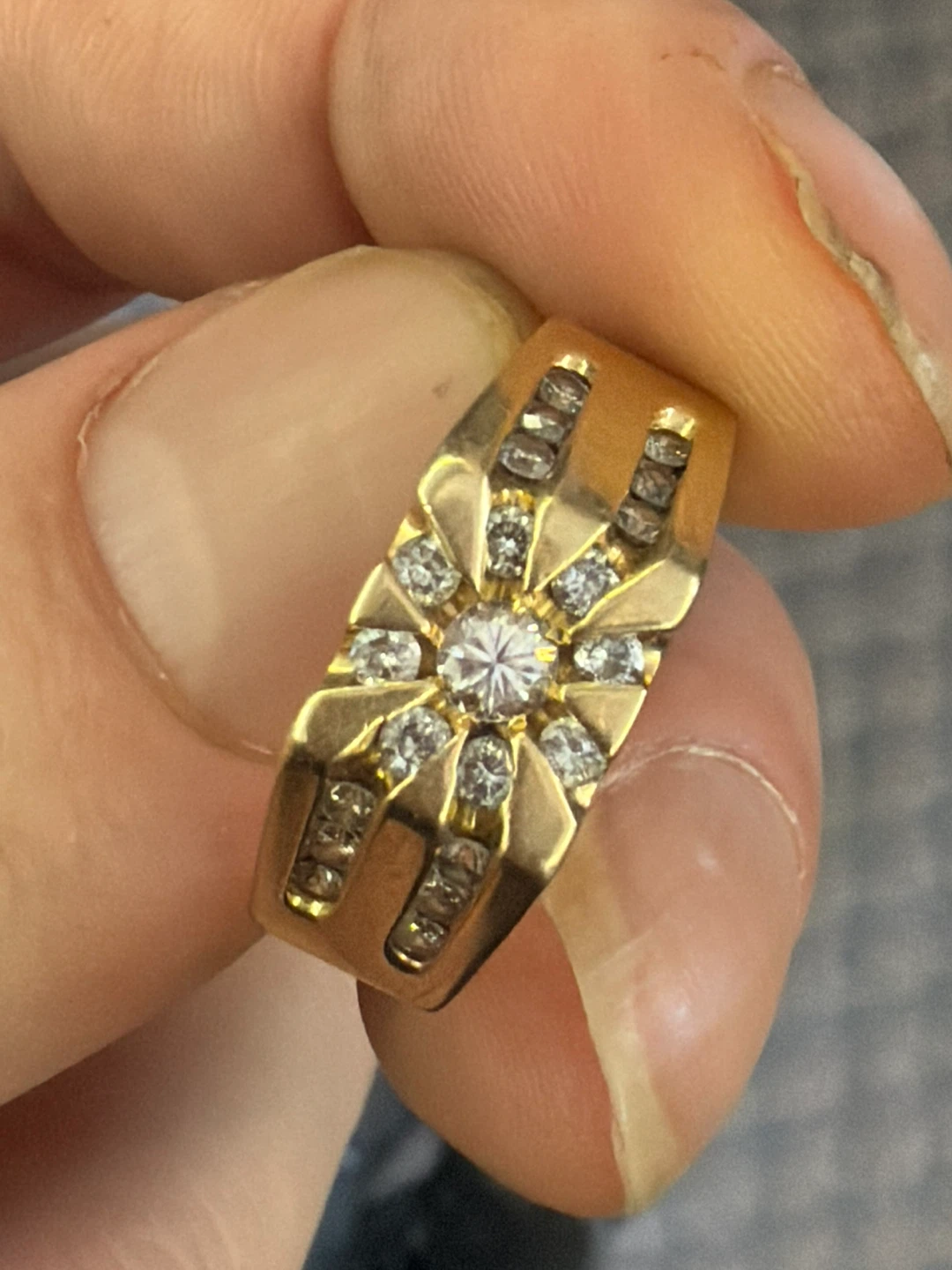 14k Gold Ring with Diamonds - photo 2