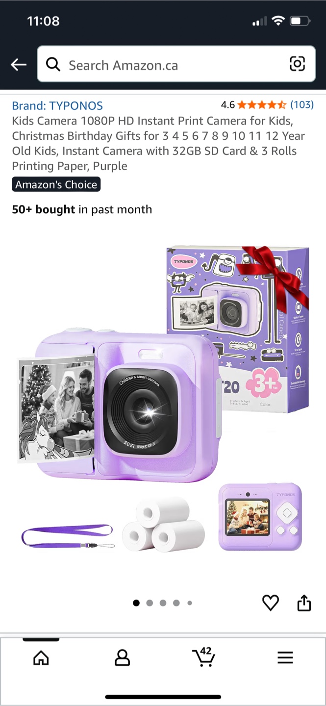 Instant Digital Camera Funshot20 - Purple