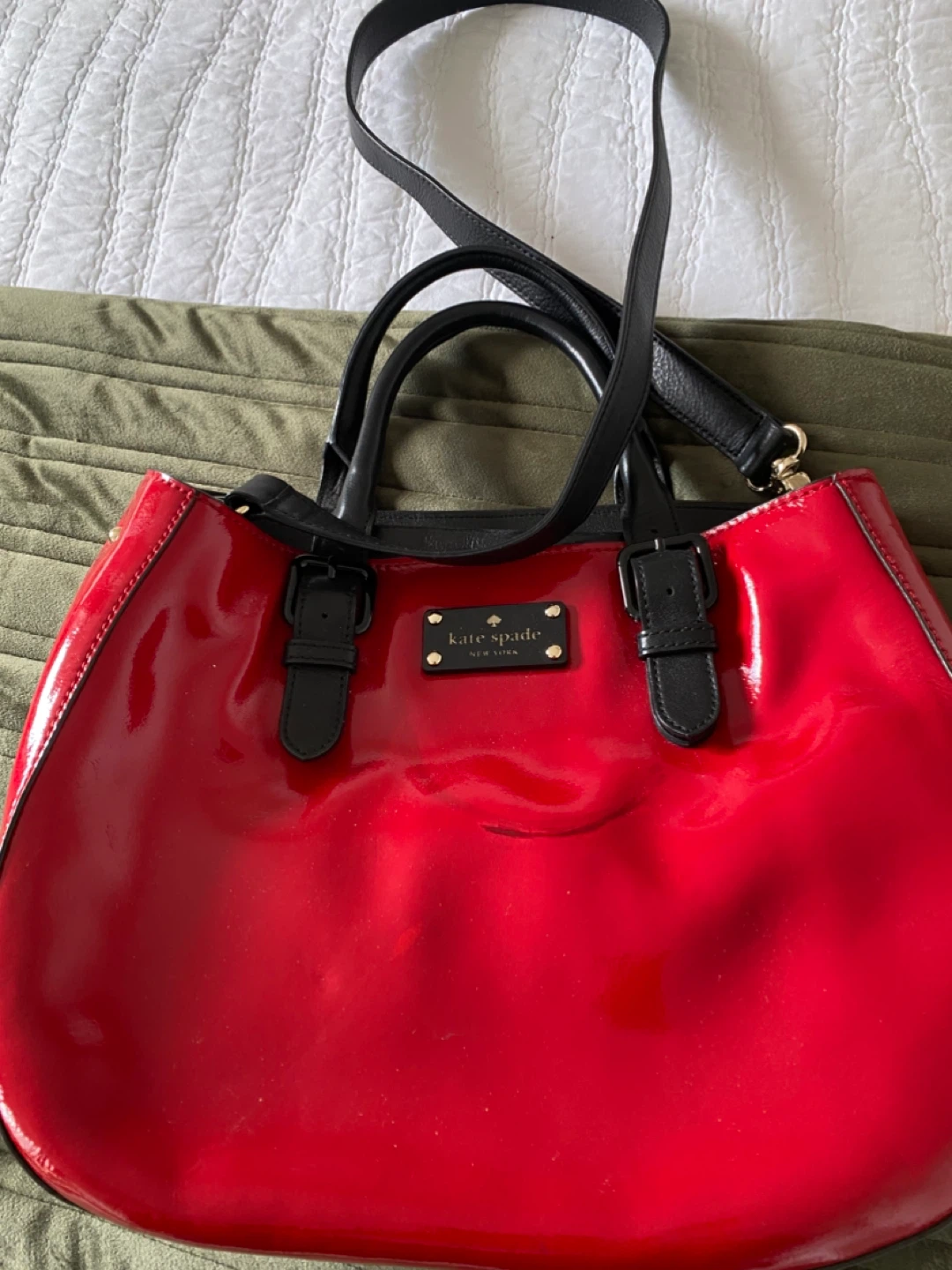 Kate Spade New York Red Patent Leather Handbag