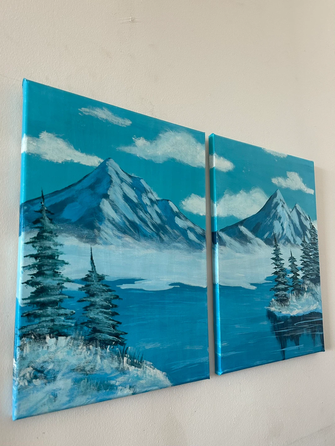 Set of 2 Winter Landscape Paintings - photo 2