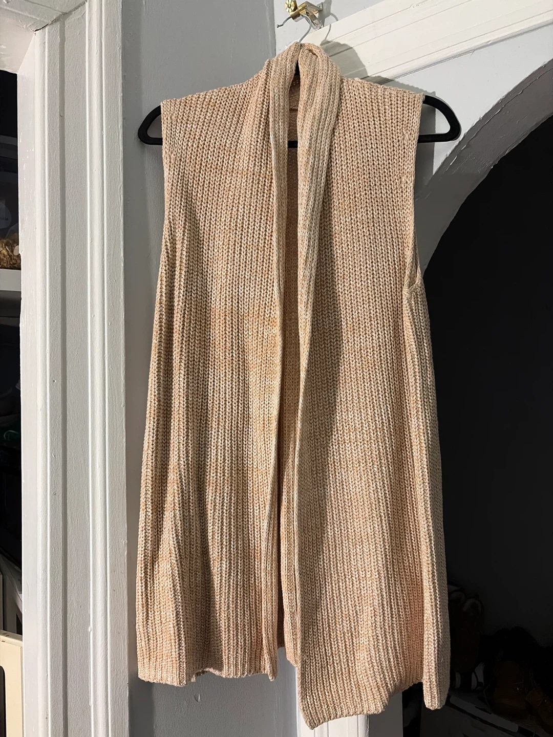 Gap Beige Knit Sleeveless Cardigan Vest