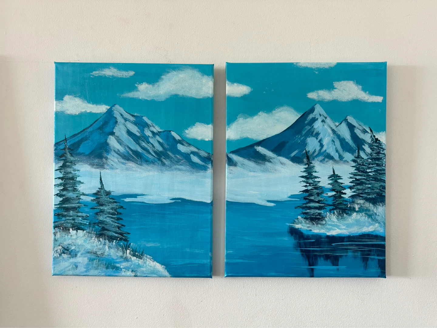 Set of 2 Winter Landscape Paintings