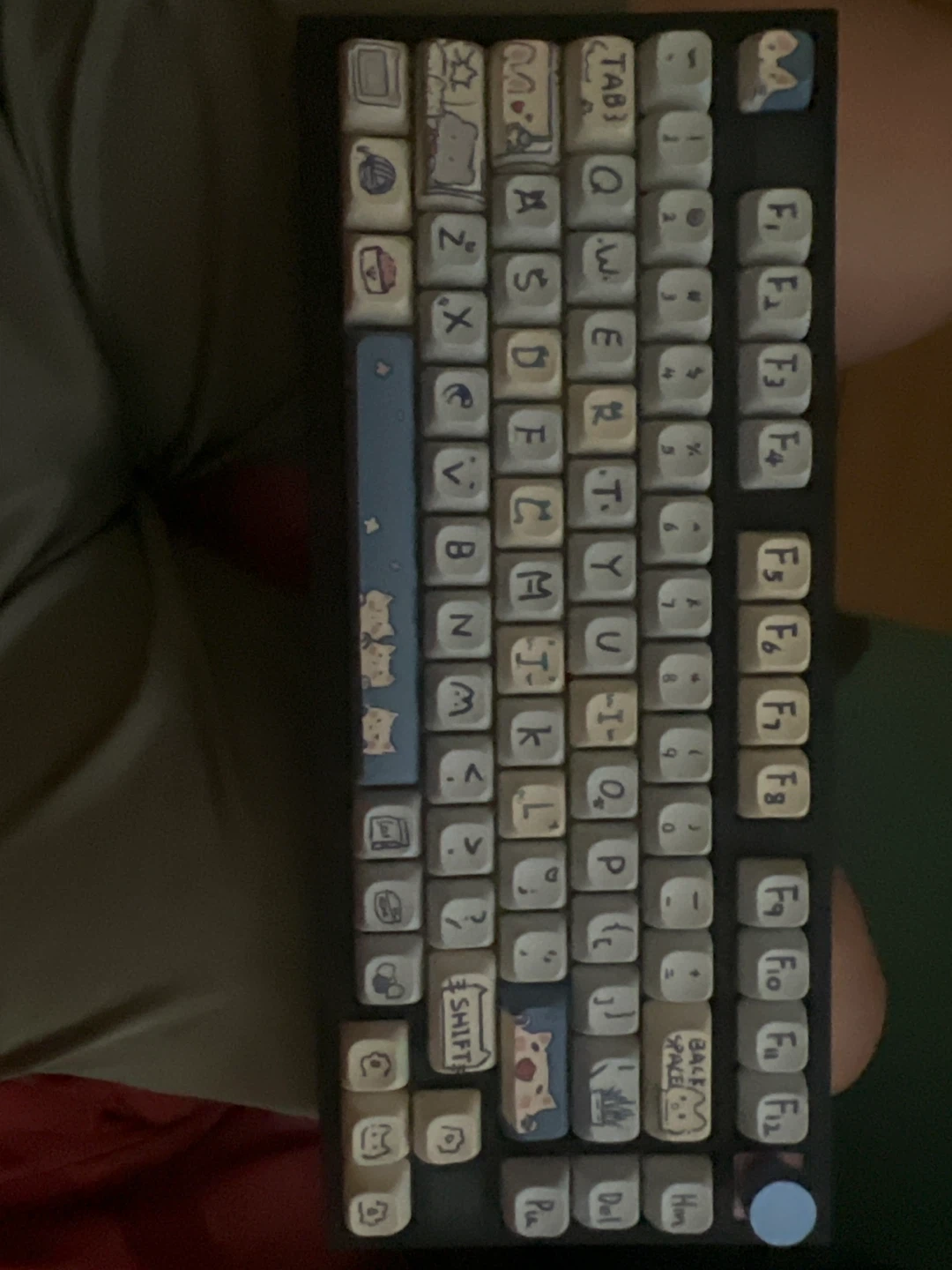 Custom wired Mechanical Keyboard with Cute Cat Keycaps