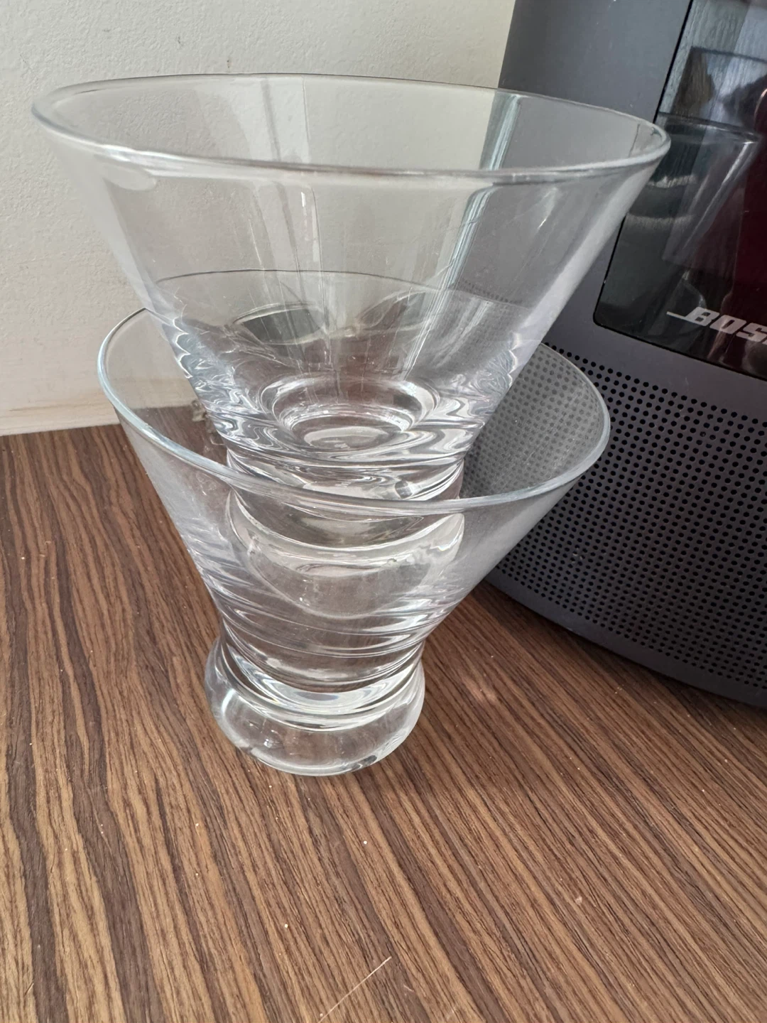 Set of 2 Clear Martini Glasses
